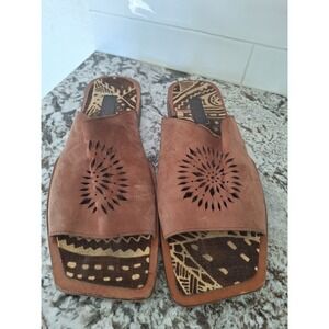 ANTHROPOLOGY Marco Delli leather Brown cowboy sandals size 46/13US